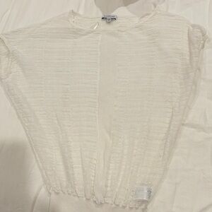 bebe White Textured Blouse